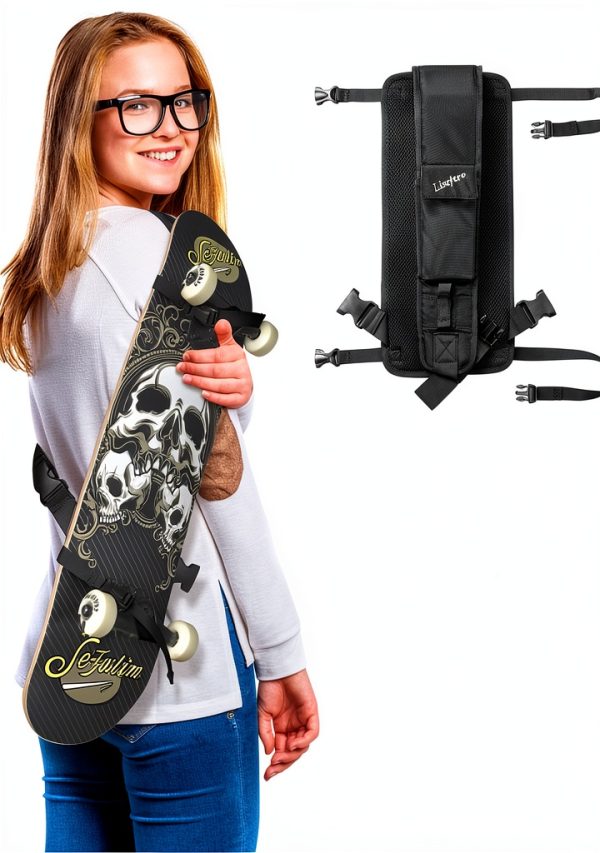 LISEFURE Skateboard Bag Strap On Stash Pocket Sport Style-5