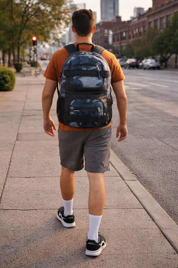 Eastsport Skateboard Backpack Polyester Adjustable Straps-7