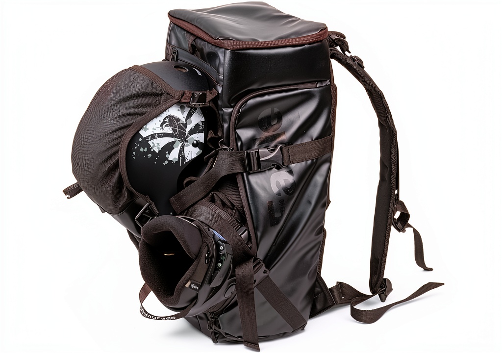 Inline skate backpack being used at a skate park