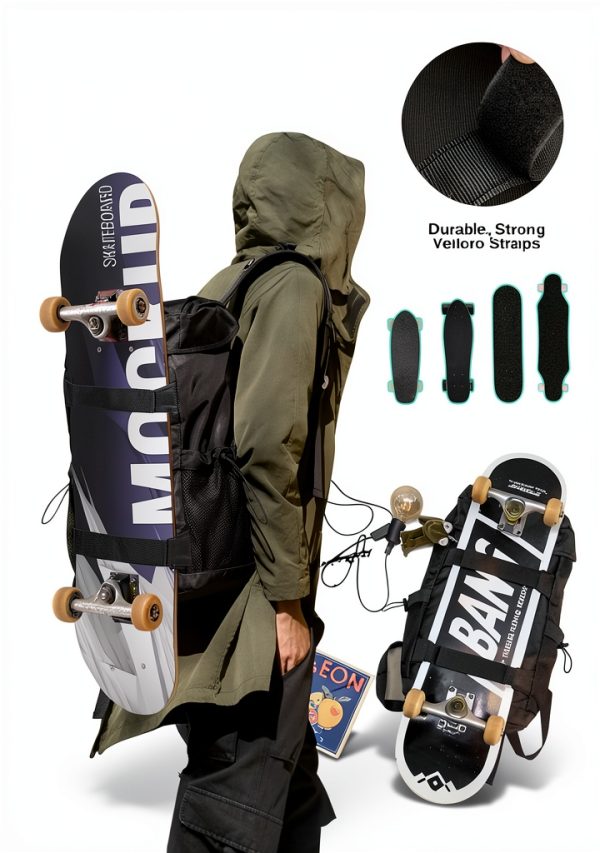 Livbote Skateboard Backpack Nylon Durable Medium-3